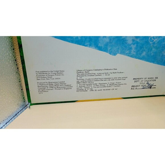 The Wide-Mouthed Frog: A Pop-Up Book by Keith Faulkner VERY GOOD - Picture 8 of 8